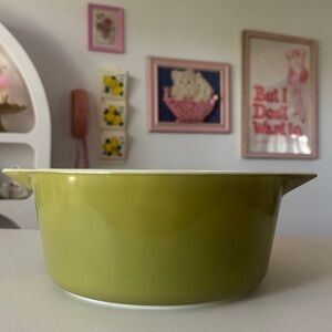 🫒 Vintage Pyrex 475 Verde Cinderella 2.5 Qt Mixing Bowl / Casserole Dish MCM 🫒